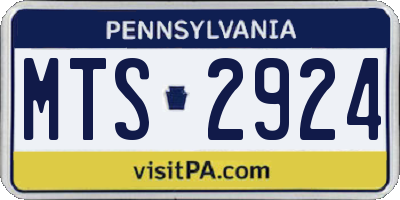 PA license plate MTS2924
