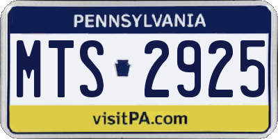 PA license plate MTS2925