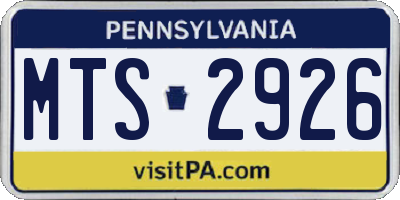PA license plate MTS2926