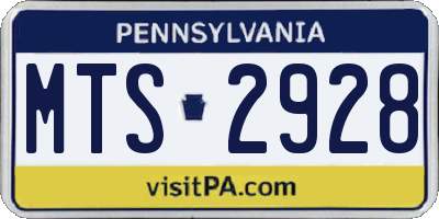 PA license plate MTS2928