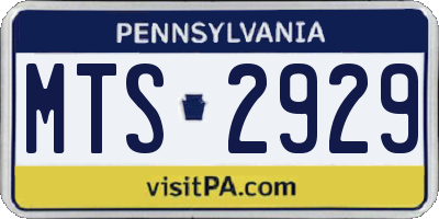 PA license plate MTS2929