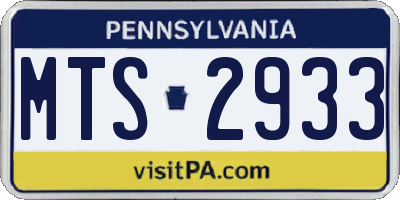 PA license plate MTS2933