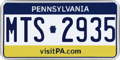 PA license plate MTS2935