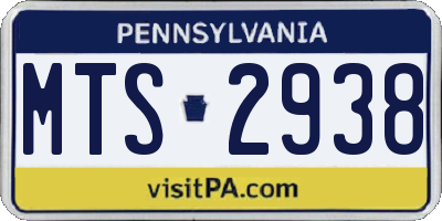 PA license plate MTS2938