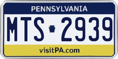 PA license plate MTS2939
