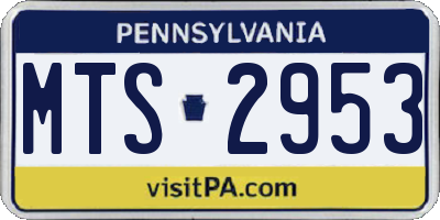 PA license plate MTS2953