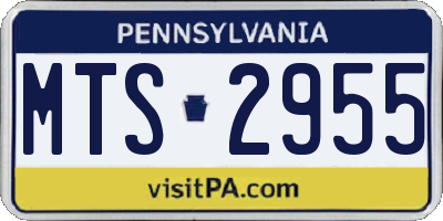 PA license plate MTS2955