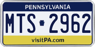 PA license plate MTS2962