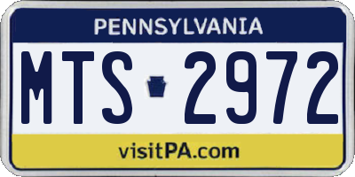 PA license plate MTS2972