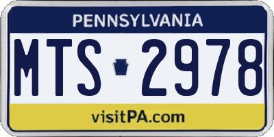 PA license plate MTS2978