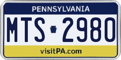 PA license plate MTS2980