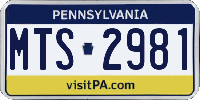 PA license plate MTS2981