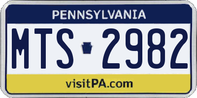 PA license plate MTS2982