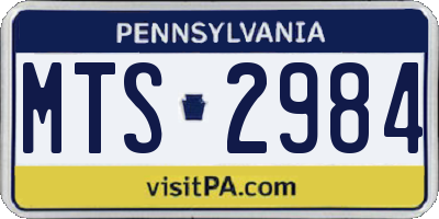PA license plate MTS2984