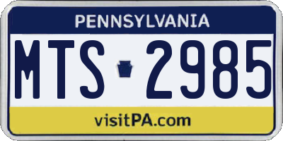 PA license plate MTS2985