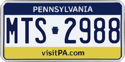 PA license plate MTS2988