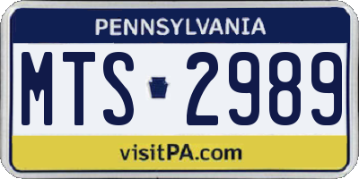 PA license plate MTS2989