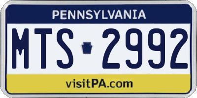 PA license plate MTS2992