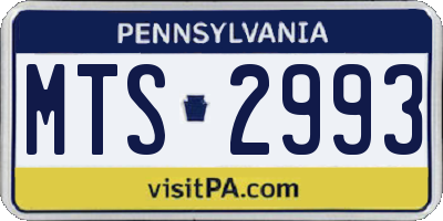 PA license plate MTS2993