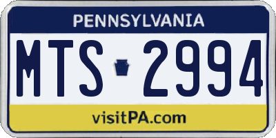 PA license plate MTS2994