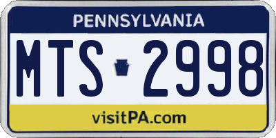 PA license plate MTS2998
