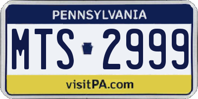 PA license plate MTS2999