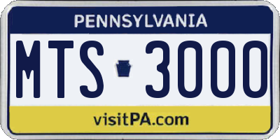 PA license plate MTS3000