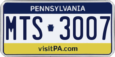 PA license plate MTS3007