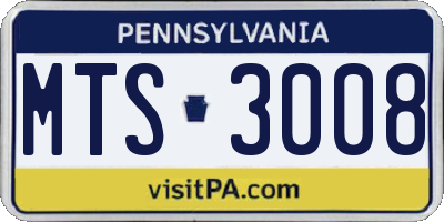 PA license plate MTS3008