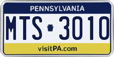 PA license plate MTS3010