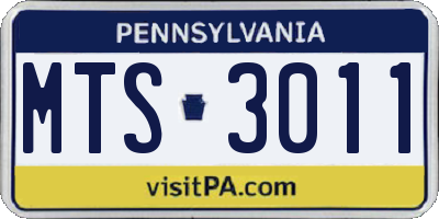 PA license plate MTS3011
