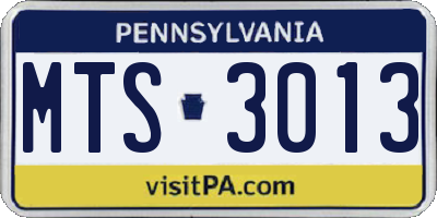 PA license plate MTS3013
