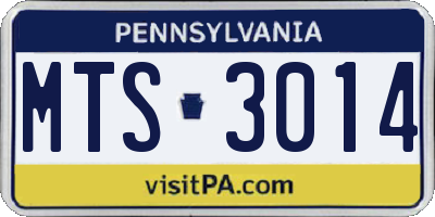 PA license plate MTS3014