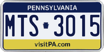 PA license plate MTS3015
