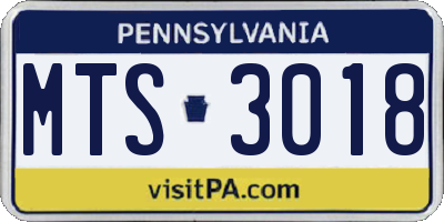 PA license plate MTS3018