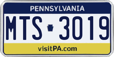 PA license plate MTS3019