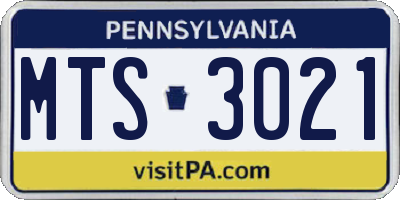 PA license plate MTS3021