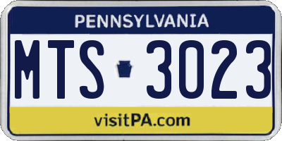 PA license plate MTS3023