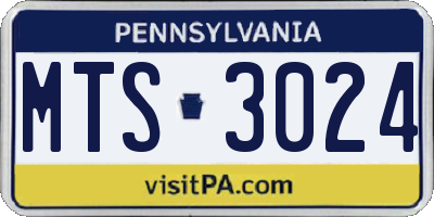PA license plate MTS3024