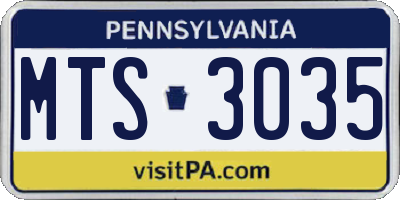 PA license plate MTS3035