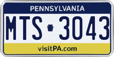 PA license plate MTS3043