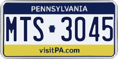 PA license plate MTS3045