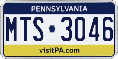PA license plate MTS3046