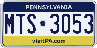 PA license plate MTS3053