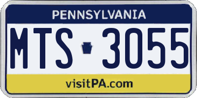 PA license plate MTS3055
