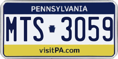 PA license plate MTS3059