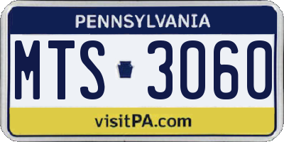 PA license plate MTS3060