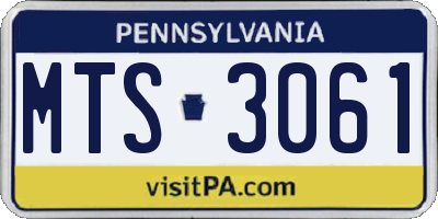 PA license plate MTS3061