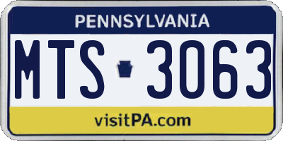 PA license plate MTS3063