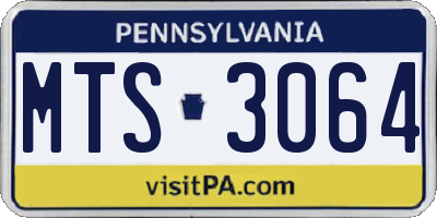 PA license plate MTS3064